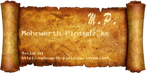 Mehrwerth Pintyőke névjegykártya